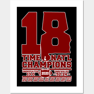 ALABAMA 18 TIME CHAMPIONS Posters and Art